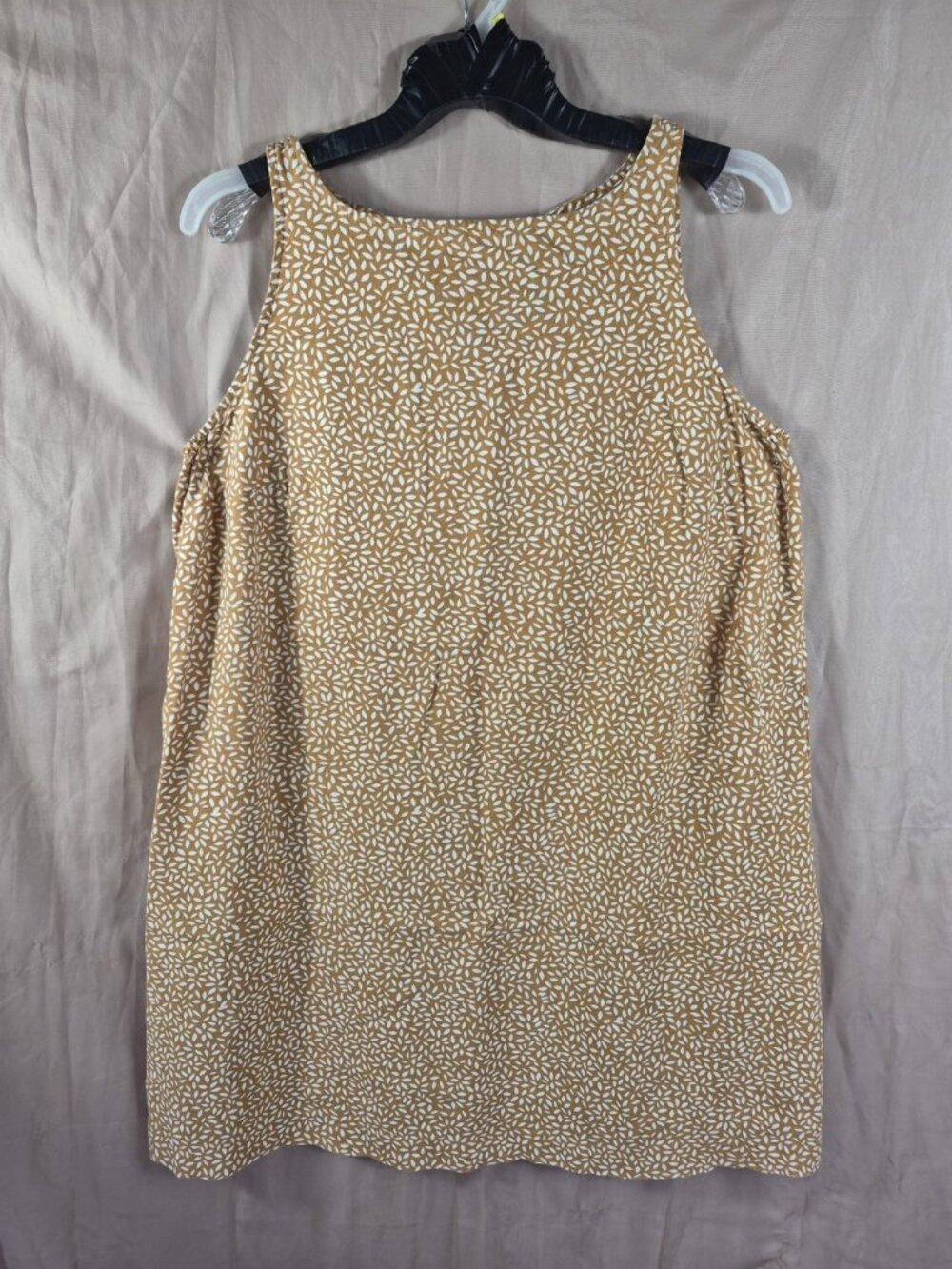 Ava & Viv Women's Mustard Yellow w/Florals Linen Summer Shift Mini Dress Size 2X